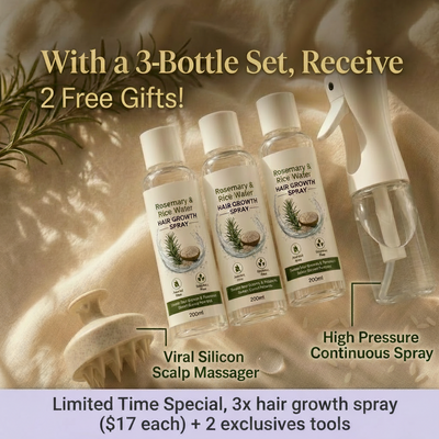 Rosemary & Rice Water Hair Growth Spray.