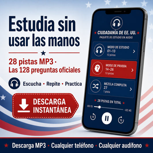 US Citizenship Audio Pack  2026 — 128 USCIS Civics Questions & Answers