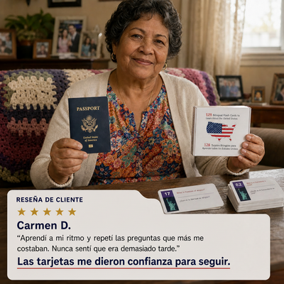 US Citizenship Flash Cards 2026 — 128 USCIS Civics Questions & Answers, Bilingual English & Spanish