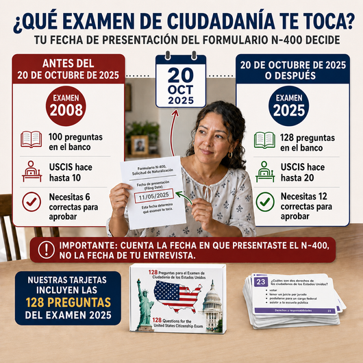 US Citizenship Flash Cards 2026 — 128 USCIS Civics Questions & Answers, Bilingual English & Spanish