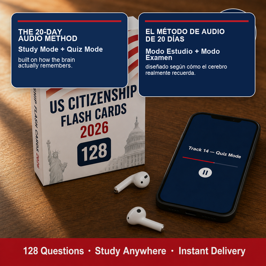 US Citizenship Audio Pack  2026 — 128 USCIS Civics Questions & Answers
